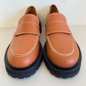 New ATP Atelier Arechi Platform Brown Brandy Italian Leather Loafer EU 40 US 9